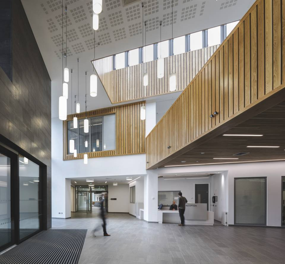 Omagh Hospital Primary Care Complex Atrium Foyer Split Levels Todd Architects C Chris Hill Photography