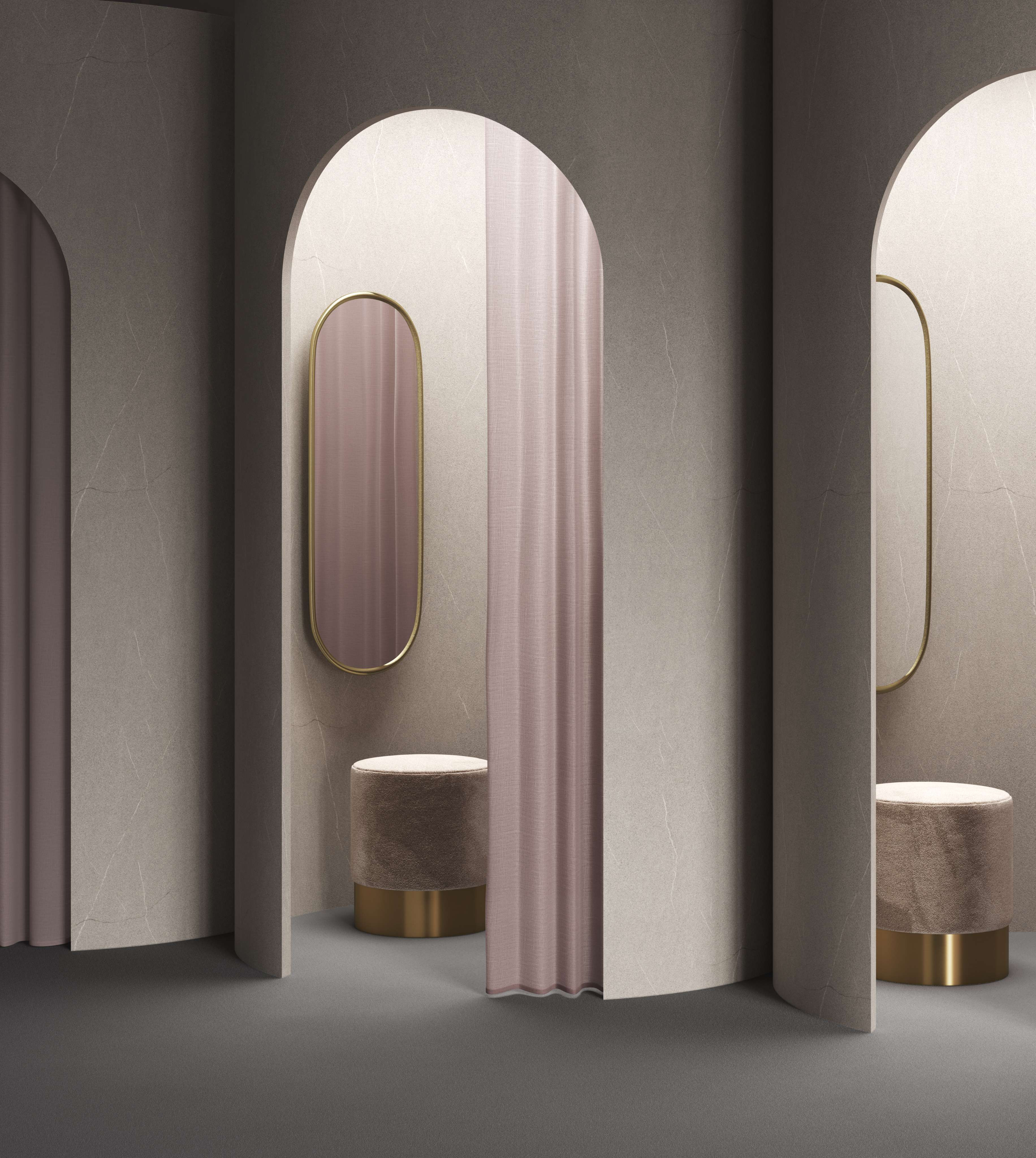 Cleaf CONCRETA FC38 for the walls of a dressing room Art direction Blackspace 3D Art Terzo Piano 